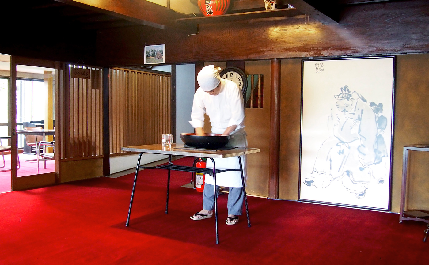 目の湯旅館 蕎麦打ち